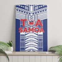 Rugby Toa Samoa Canvas Wall Art Samoan Tatau Blue Version LT05 - Polynesian Pride