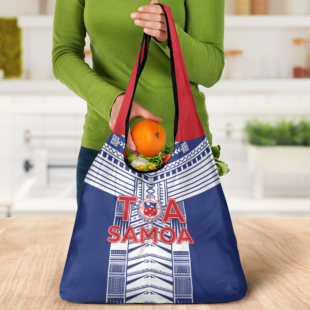 Rugby Toa Samoa Grocery Bag Samoan Tatau Blue Version LT05 - Polynesian Pride