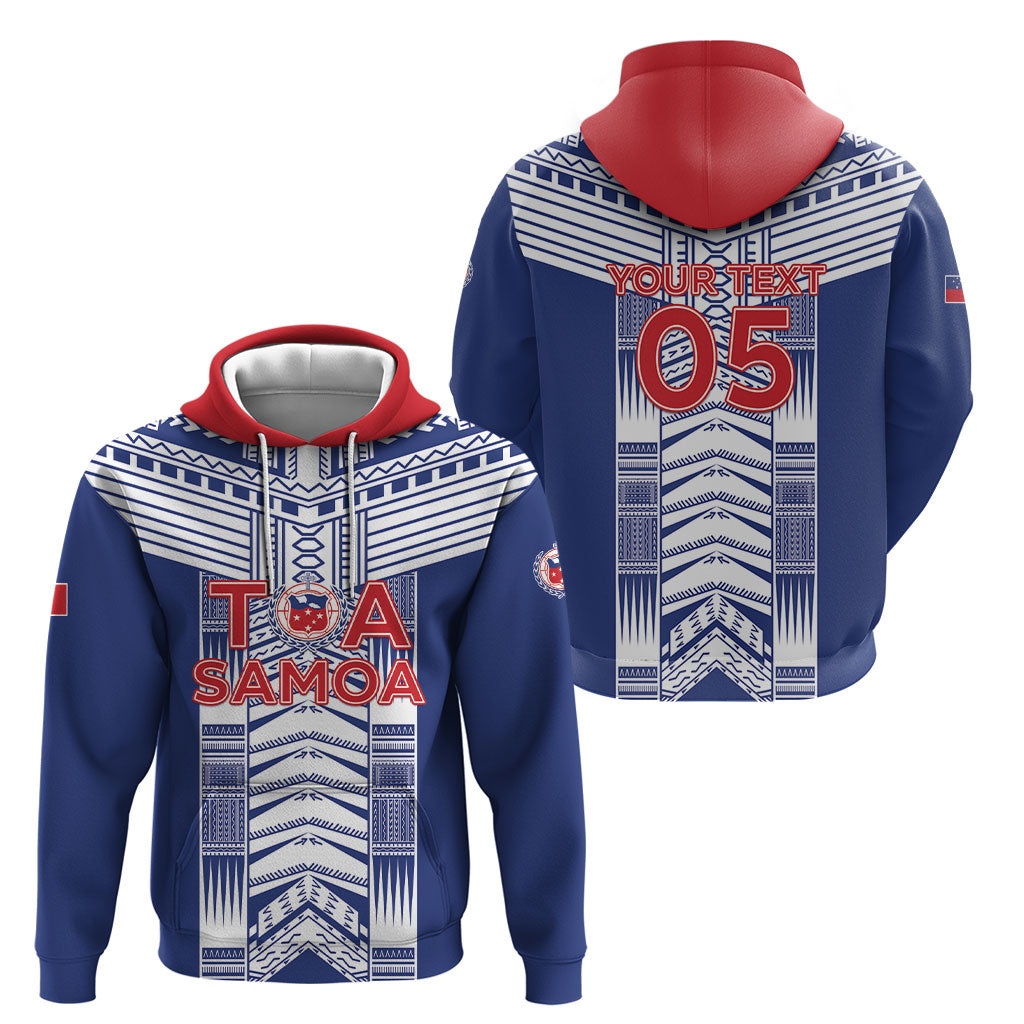 Custom Rugby Toa Samoa Hoodie Samoan Tatau Blue Version LT05 - Polynesian Pride