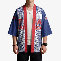 Custom Rugby Toa Samoa Kimono Samoan Tatau Blue Version LT05 - Polynesian Pride
