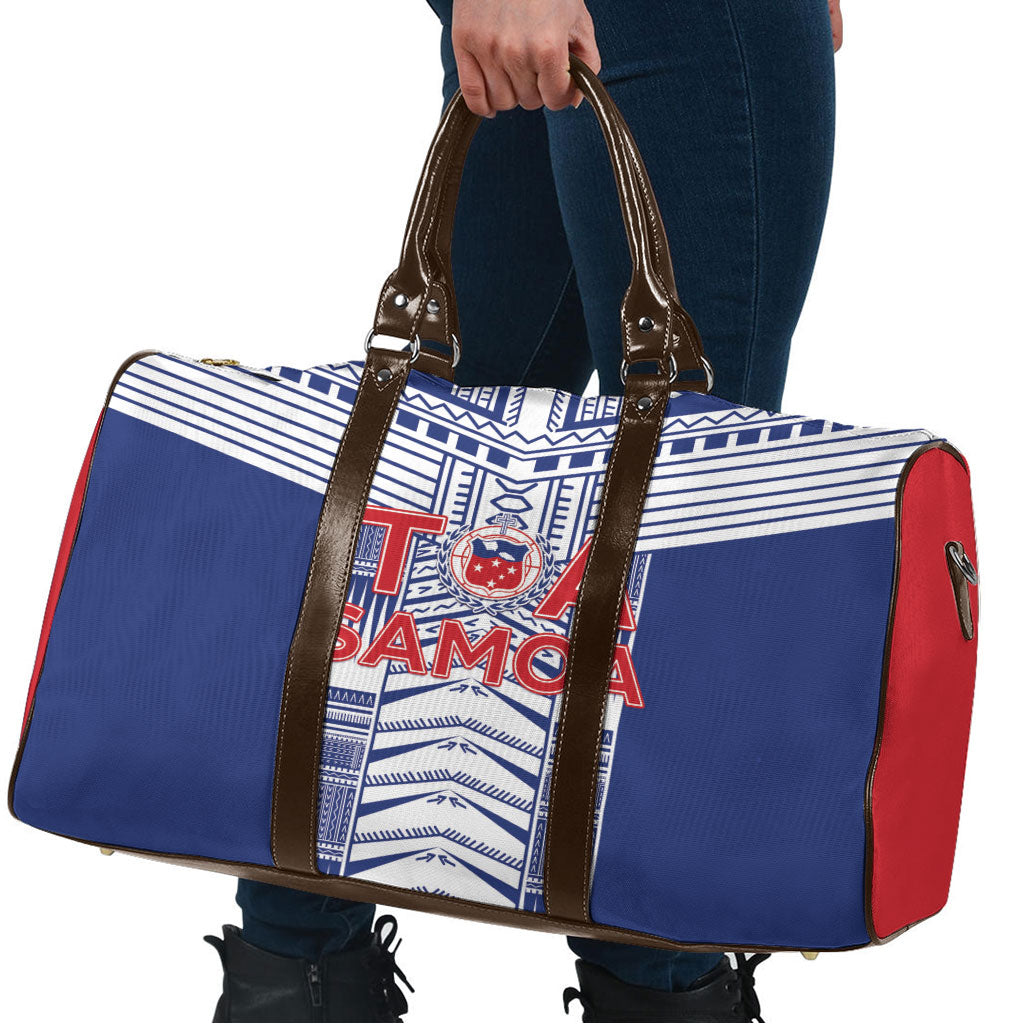 Rugby Toa Samoa Travel Bag Samoan Tatau Blue Version LT05 - Polynesian Pride