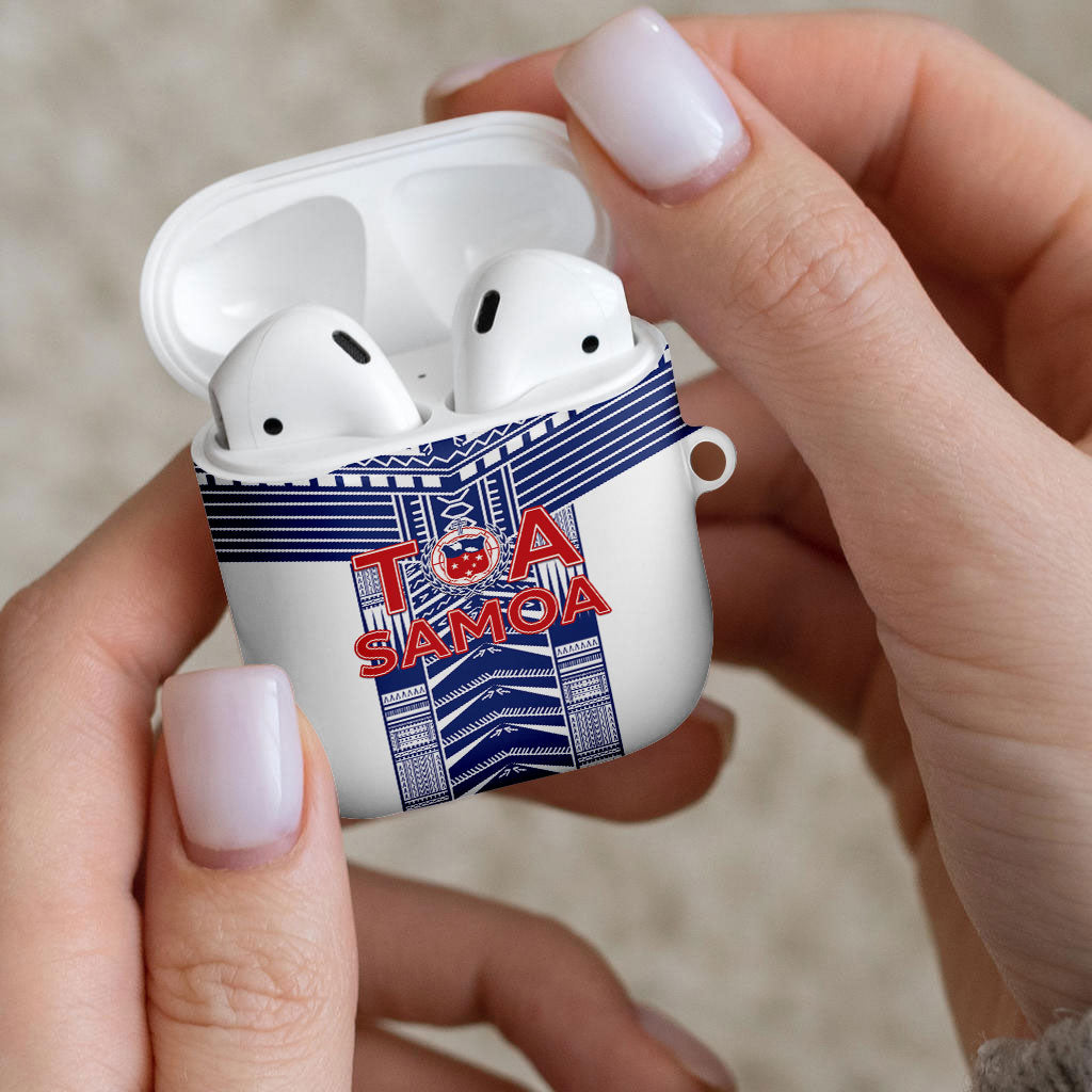 Rugby Toa Samoa AirPods Case Samoan Tatau White Version LT05 - Polynesian Pride