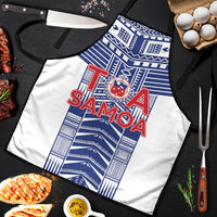 Rugby Toa Samoa Apron Samoan Tatau White Version LT05 White - Polynesian Pride
