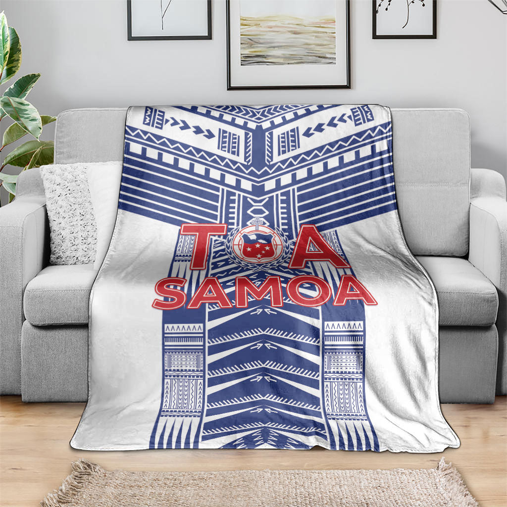 Rugby Toa Samoa Blanket Samoan Tatau White Version LT05 - Polynesian Pride