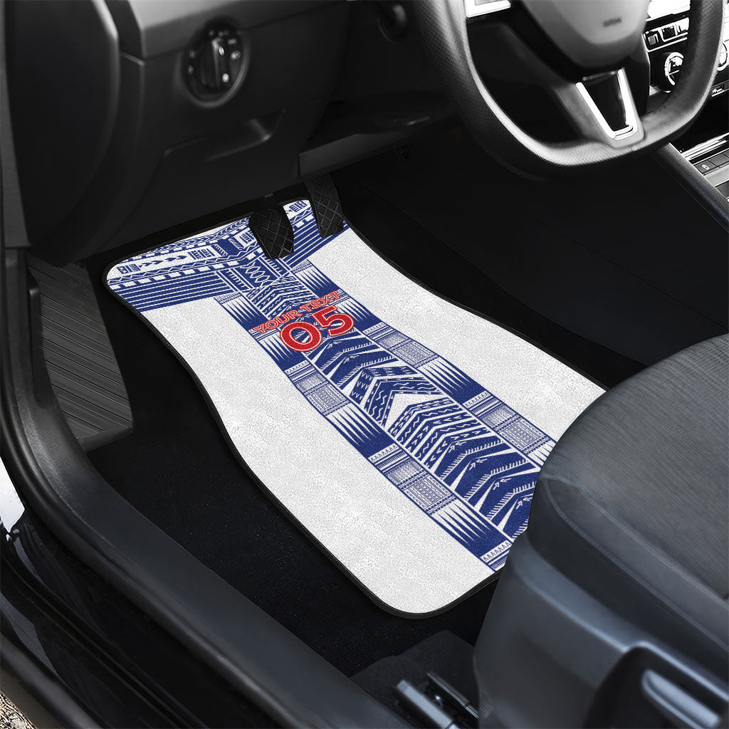 Custom Rugby Toa Samoa Car Mats Samoan Tatau White Version LT05 - Polynesian Pride