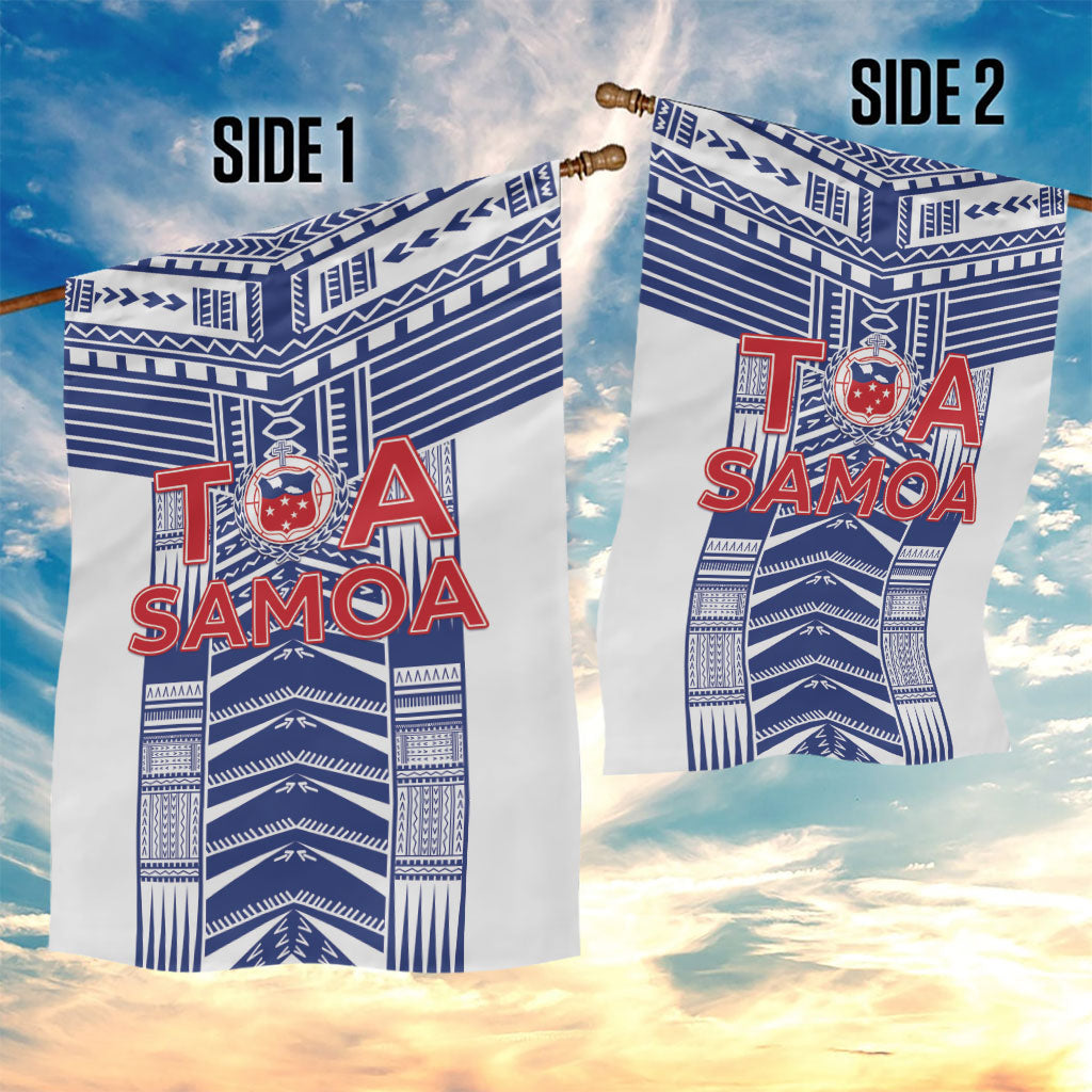Rugby Toa Samoa Garden Flag Samoan Tatau White Version LT05 - Polynesian Pride