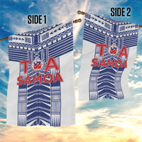 Rugby Toa Samoa Garden Flag Samoan Tatau White Version LT05 - Polynesian Pride