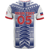 Custom Rugby Toa Samoa T Shirt Samoan Tatau White Version LT05 - Polynesian Pride