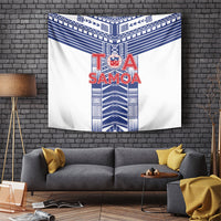 Rugby Toa Samoa Tapestry Samoan Tatau White Version LT05 White - Polynesian Pride