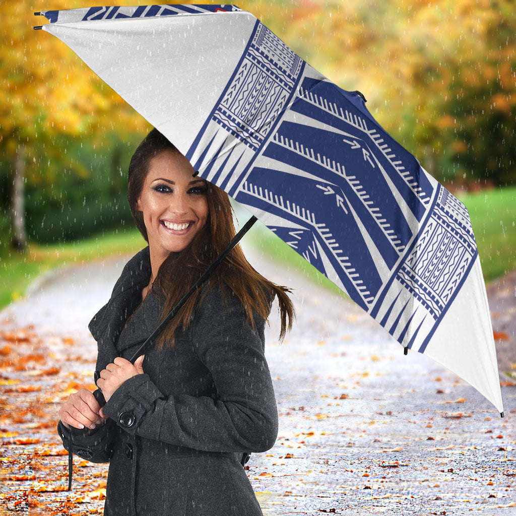 Rugby Toa Samoa Umbrella Samoan Tatau White Version LT05 - Polynesian Pride