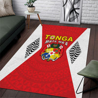 2026 Tonga Rugby XIII Area Rug Sporty Style LT05 Red - Polynesian Pride
