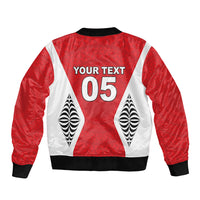 Custom 2026 Tonga Rugby XIII Sleeve Zip Bomber Jacket Sporty Style LT05 - Polynesian Pride
