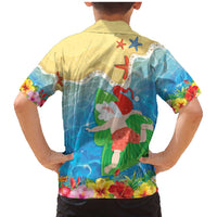 Christmas In Hawaii Family Matching Mermaid Dress and Hawaiian Shirt Tis The Sea Sun LT05 - Polynesian Pride