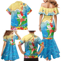 Christmas In Hawaii Family Matching Mermaid Dress and Hawaiian Shirt Tis The Sea Sun LT05 - Polynesian Pride