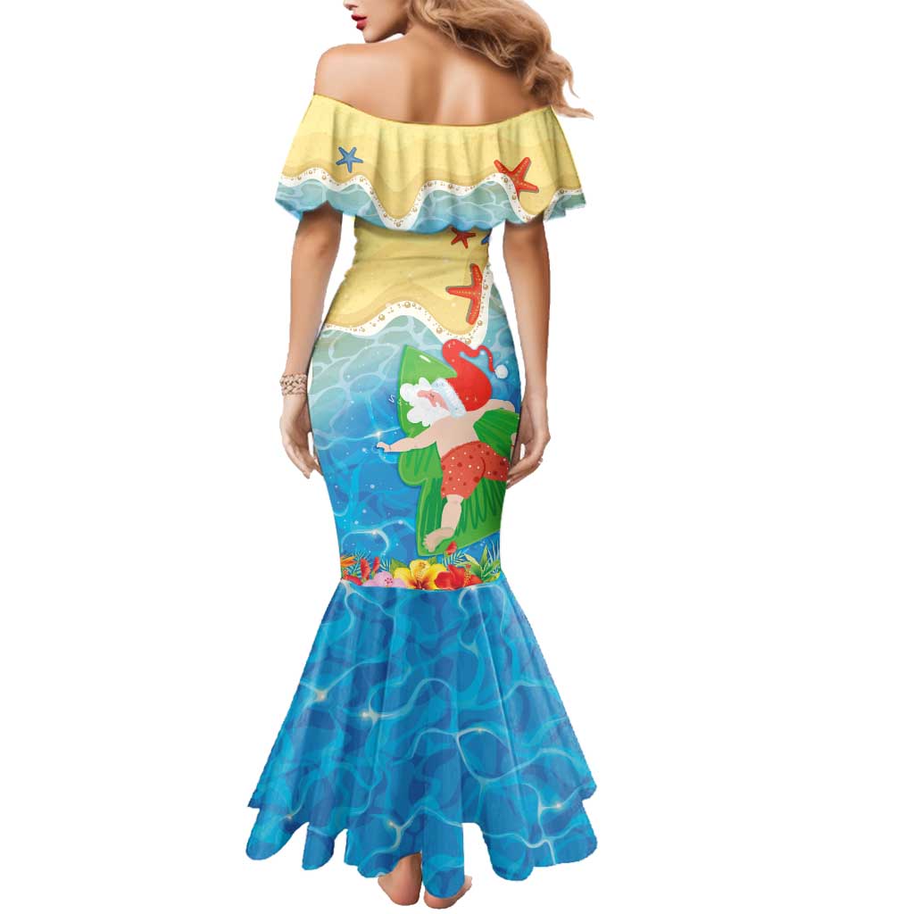 Christmas In Hawaii Family Matching Mermaid Dress and Hawaiian Shirt Tis The Sea Sun LT05 - Polynesian Pride