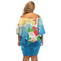 Christmas In Hawaii Family Matching Off Shoulder Short Dress and Hawaiian Shirt Tis The Sea Sun LT05 - Polynesian Pride