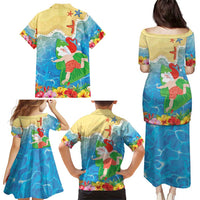 Christmas In Hawaii Family Matching Puletasi and Hawaiian Shirt Tis The Sea Sun LT05 - Polynesian Pride