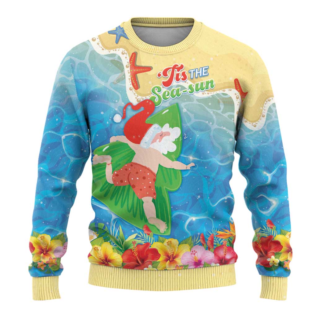 Christmas In Hawaii Ugly Christmas Sweater Tis The Sea Sun