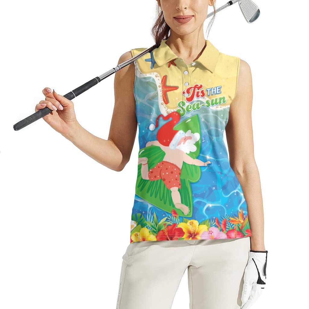 Christmas In Hawaii Women Sleeveless Polo Shirt Tis The Sea Sun LT05 - Polynesian Pride