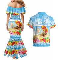 Personalised Hawaii Funny Thanksgiving Couples Matching Mermaid Dress and Hawaiian Shirt Thankful From The Beach LT05 - Polynesian Pride