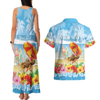 Personalised Hawaii Funny Thanksgiving Couples Matching Tank Maxi Dress and Hawaiian Shirt Thankful From The Beach LT05 - Polynesian Pride