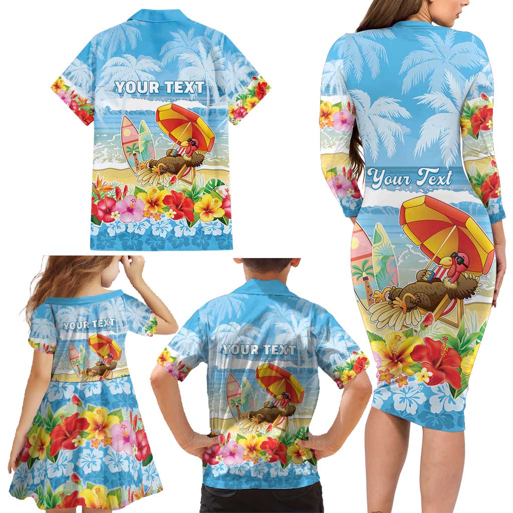 Personalised Hawaii Funny Thanksgiving Family Matching Long Sleeve Bodycon Dress and Hawaiian Shirt Thankful From The Beach LT05 - Polynesian Pride