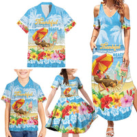 Personalised Hawaii Funny Thanksgiving Family Matching Summer Maxi Dress and Hawaiian Shirt Thankful From The Beach LT05 - Polynesian Pride