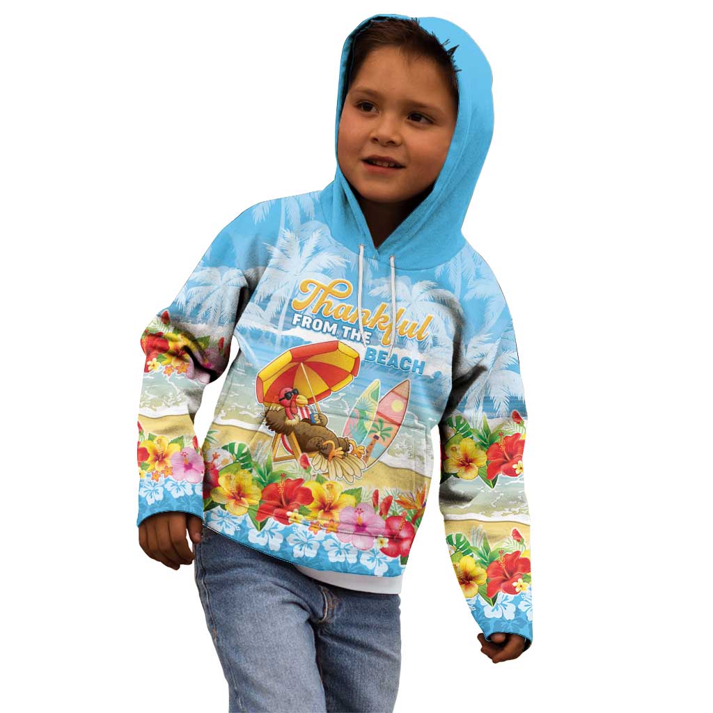 Personalised Hawaii Funny Thanksgiving Kid Hoodie Thankful From The Beach LT05 - Polynesian Pride