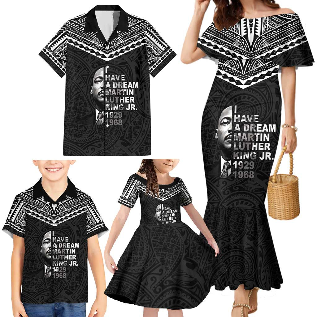 American Samoa MLK Day Family Matching Mermaid Dress and Hawaiian Shirt Polynesian Style LT05 - Polynesian Pride