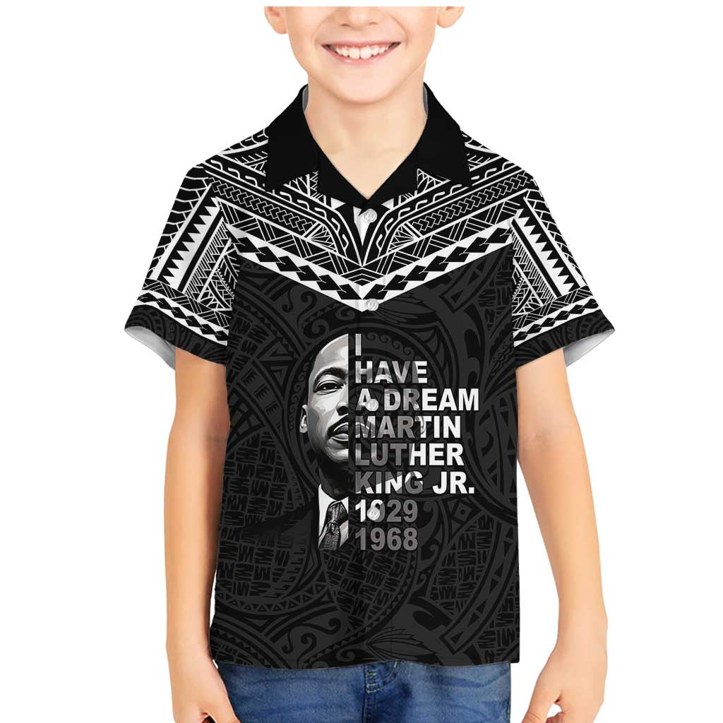 American Samoa MLK Day Family Matching Mermaid Dress and Hawaiian Shirt Polynesian Style LT05 Son's Shirt Black - Polynesian Pride
