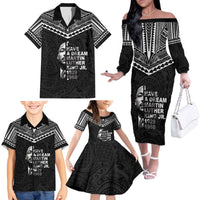 American Samoa MLK Day Family Matching Off The Shoulder Long Sleeve Dress and Hawaiian Shirt Polynesian Style LT05 - Polynesian Pride