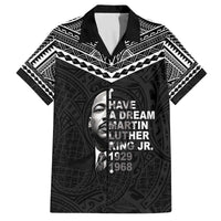 American Samoa MLK Day Family Matching Off The Shoulder Long Sleeve Dress and Hawaiian Shirt Polynesian Style LT05 Dad's Shirt - Short Sleeve Black - Polynesian Pride