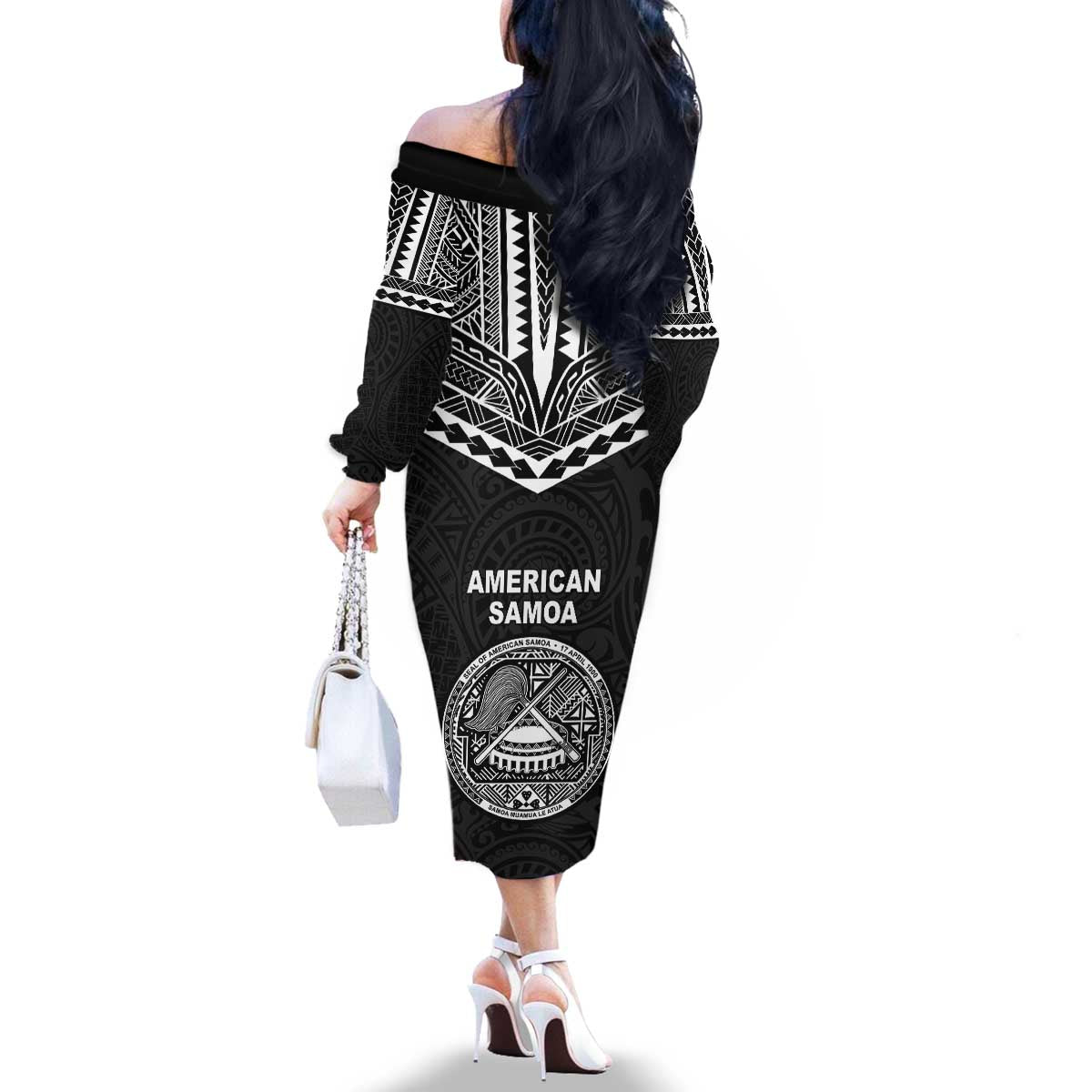 American Samoa MLK Day Family Matching Off The Shoulder Long Sleeve Dress and Hawaiian Shirt Polynesian Style LT05 - Polynesian Pride