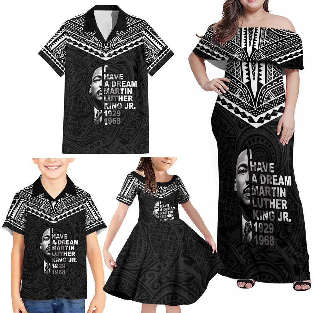 American Samoa MLK Day Family Matching Off Shoulder Maxi Dress and Hawaiian Shirt Polynesian Style LT05 - Polynesian Pride