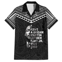American Samoa MLK Day Family Matching Off Shoulder Maxi Dress and Hawaiian Shirt Polynesian Style LT05 Dad's Shirt - Short Sleeve Black - Polynesian Pride