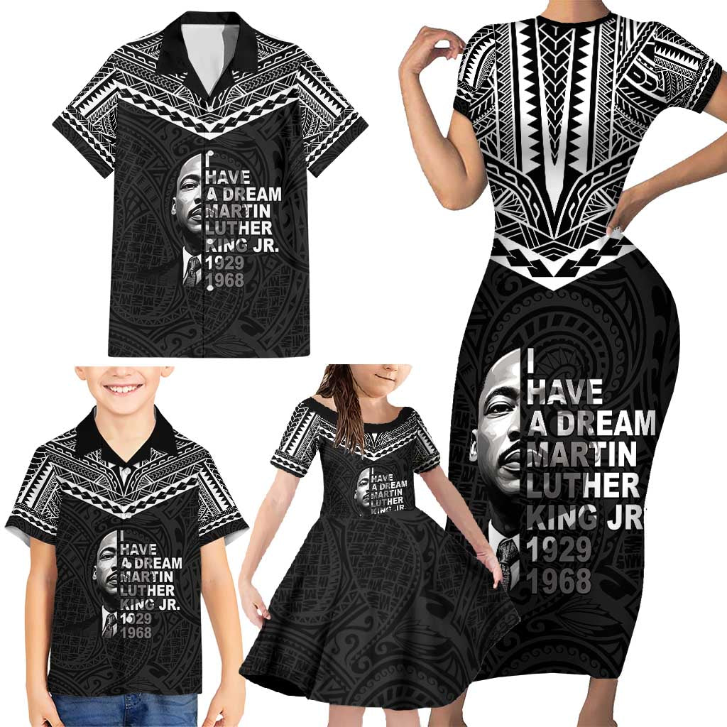 American Samoa MLK Day Family Matching Short Sleeve Bodycon Dress and Hawaiian Shirt Polynesian Style LT05 - Polynesian Pride