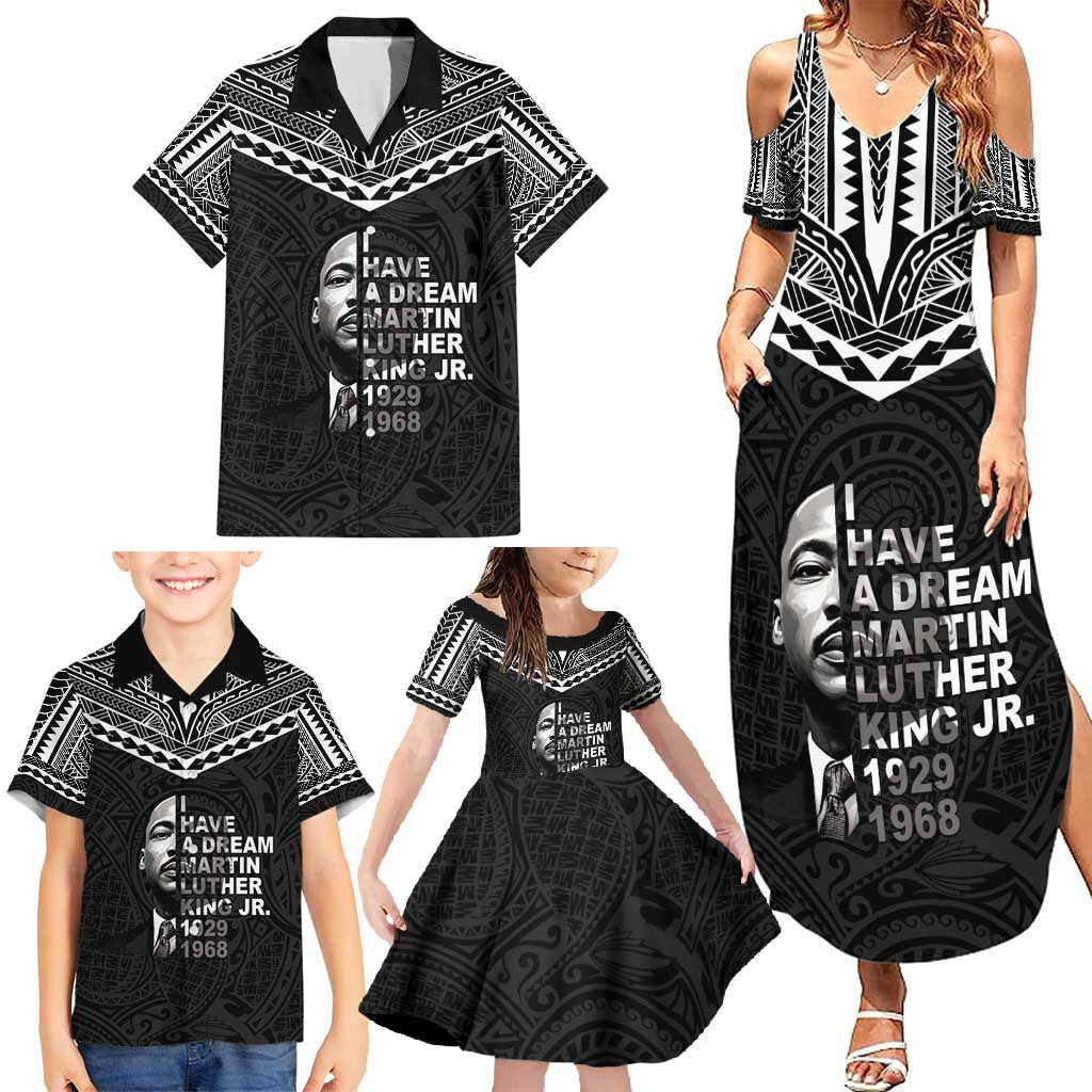 American Samoa MLK Day Family Matching Summer Maxi Dress and Hawaiian Shirt Polynesian Style LT05 - Polynesian Pride
