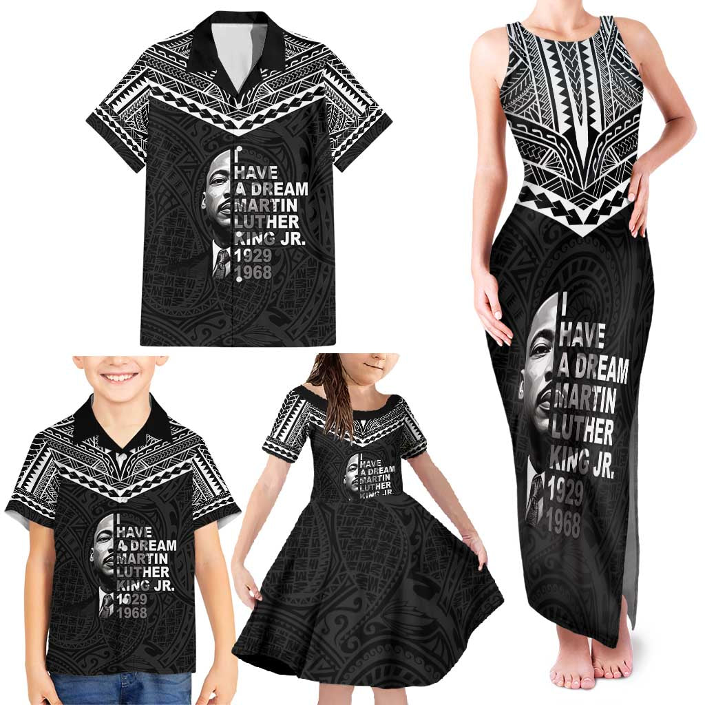 American Samoa MLK Day Family Matching Tank Maxi Dress and Hawaiian Shirt Polynesian Style LT05 - Polynesian Pride
