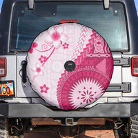 Bula Fiji Spare Tire Cover Pink Plumeria Masi Tapa Pattern LT05 Pink - Polynesian Pride