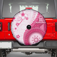 Bula Fiji Spare Tire Cover Pink Plumeria Masi Tapa Pattern LT05 - Polynesian Pride