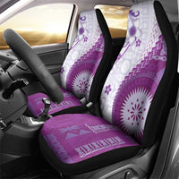 Bula Fiji Car Seat Cover Violet Plumeria Masi Tapa Pattern LT05 - Polynesian Pride