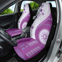 Bula Fiji Car Seat Cover Violet Plumeria Masi Tapa Pattern LT05 - Polynesian Pride