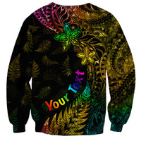 Personalised New Zealand Wellington Pride Sweatshirt Rainbow Silver Fern Paua Shell LT05 - Polynesian Pride