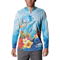 Polynesia Humpback Whale Button Sweatshirt Ocean Style