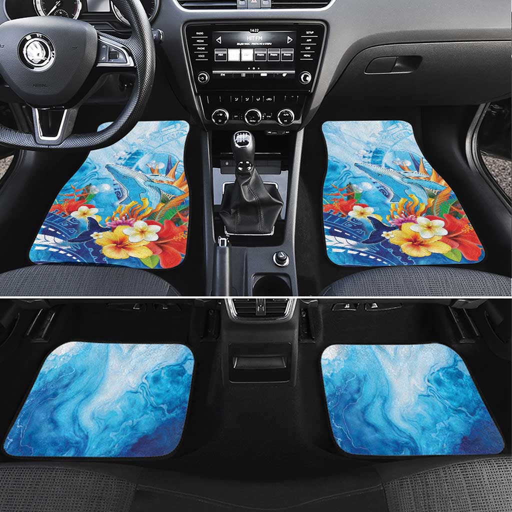 Polynesia Humpback Whale Car Mats Ocean Style LT05 Set 4pcs Blue - Polynesian Pride