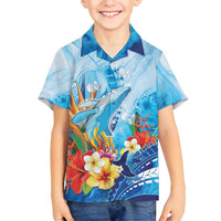 Polynesia Humpback Whale Family Matching Puletasi and Hawaiian Shirt Ocean Style