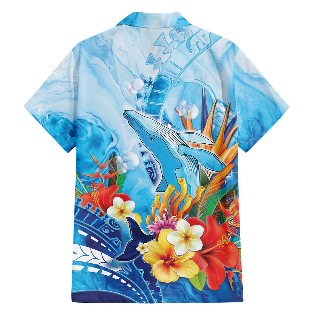 Polynesia Humpback Whale Family Matching Short Sleeve Bodycon Dress and Hawaiian Shirt Ocean Style LT05 - Polynesian Pride