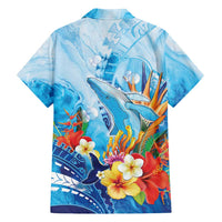 Polynesia Humpback Whale Family Matching Short Sleeve Bodycon Dress and Hawaiian Shirt Ocean Style LT05 - Polynesian Pride
