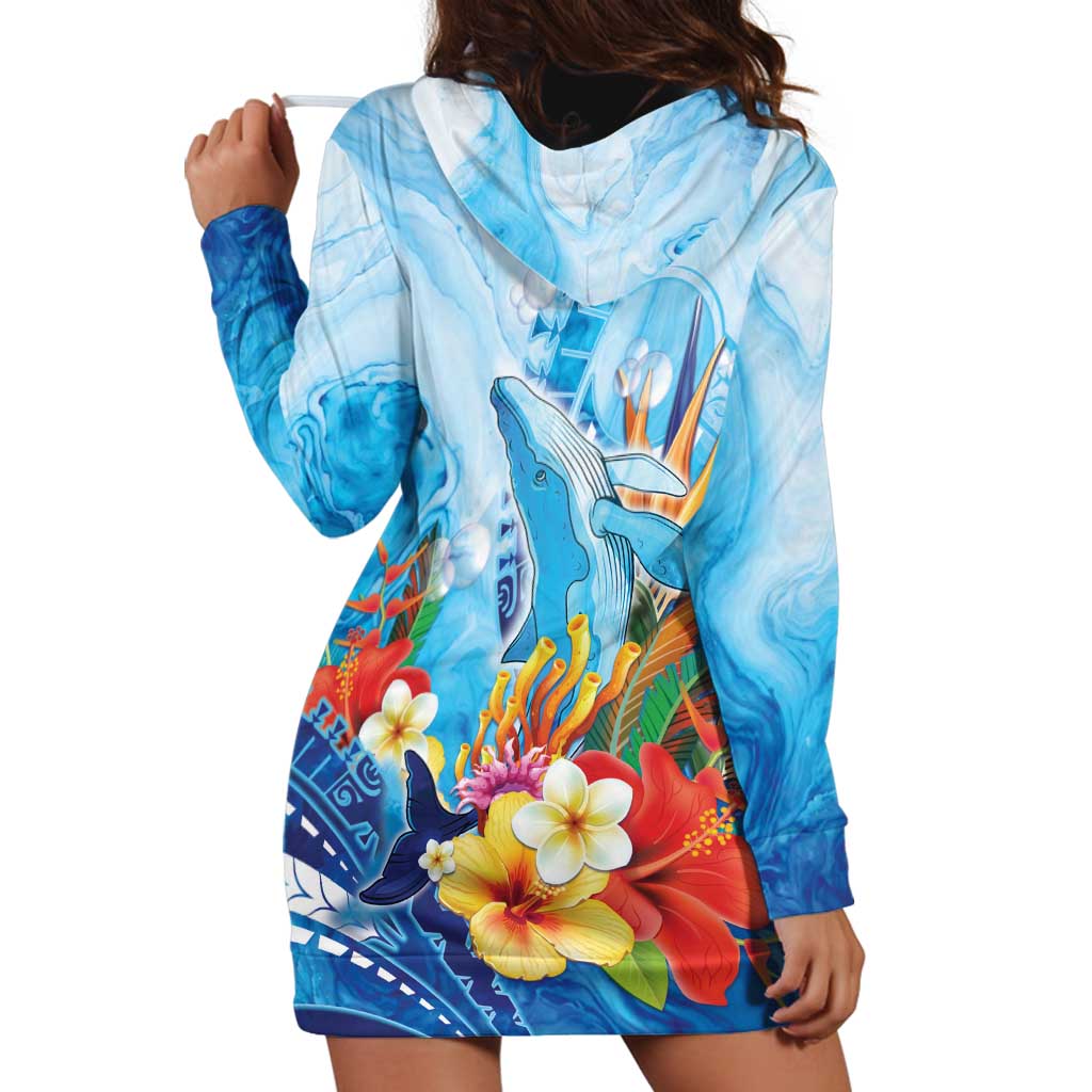 Polynesia Humpback Whale Hoodie Dress Ocean Style LT05 - Polynesian Pride