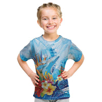 Polynesia Humpback Whale Kid T Shirt Ocean Style LT05 Blue - Polynesian Pride